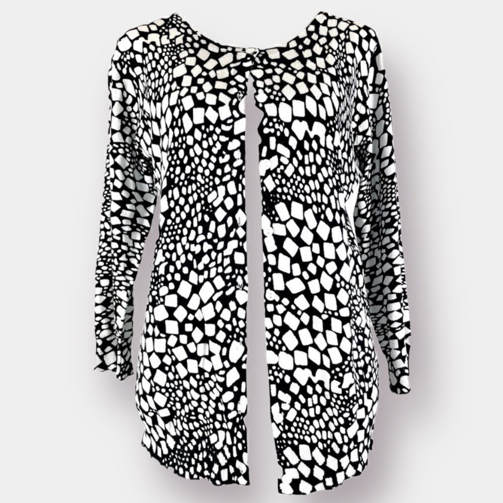 NWT Joseph A. Cardigan Size Small Black White